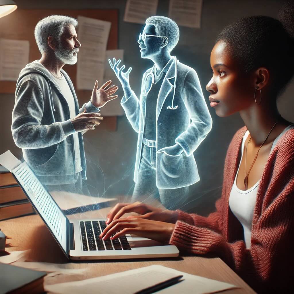 A writer developing characters through their interaction on the page.