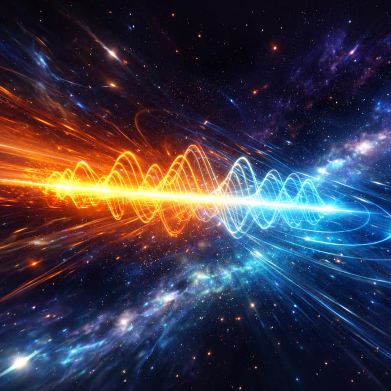 Stylistic image of a photon streaking through space. Electrons can move faster than light in a medium.