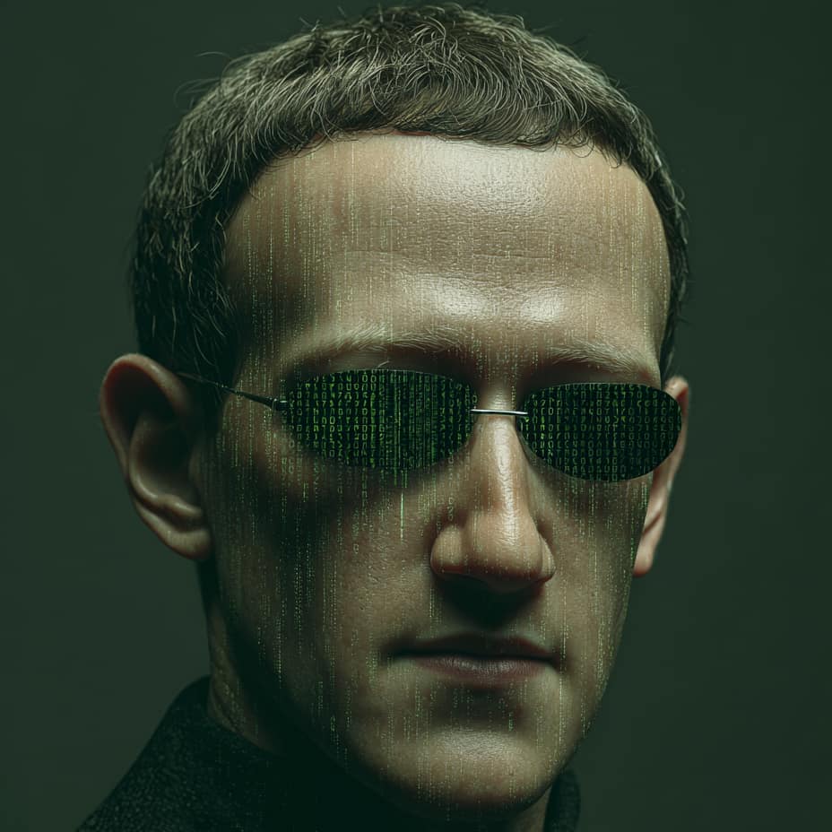 A Matrix version of Mark Zuckerberg, CEO of Meta.